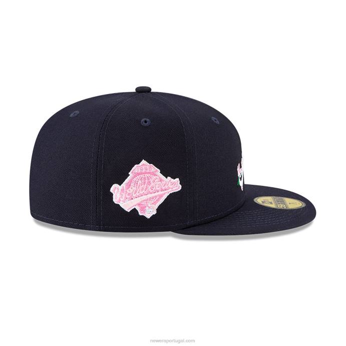 FFTN899 New Era Boné ajustado azul marinho 59fifty com patch lateral Atlanta Braves