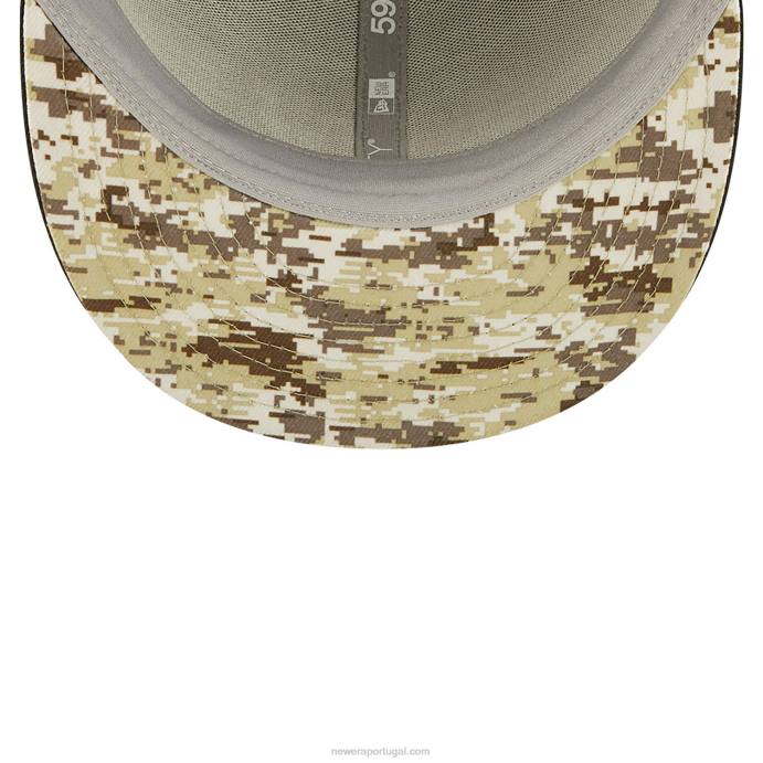 FFTN89 New Era cleveland browns nfl salute to service boné preto 59fifty