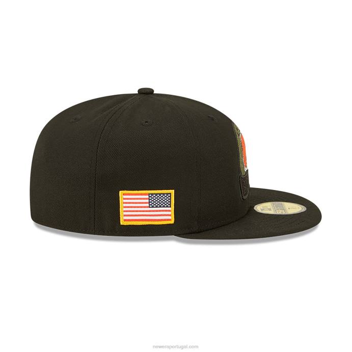 FFTN89 New Era cleveland browns nfl salute to service boné preto 59fifty