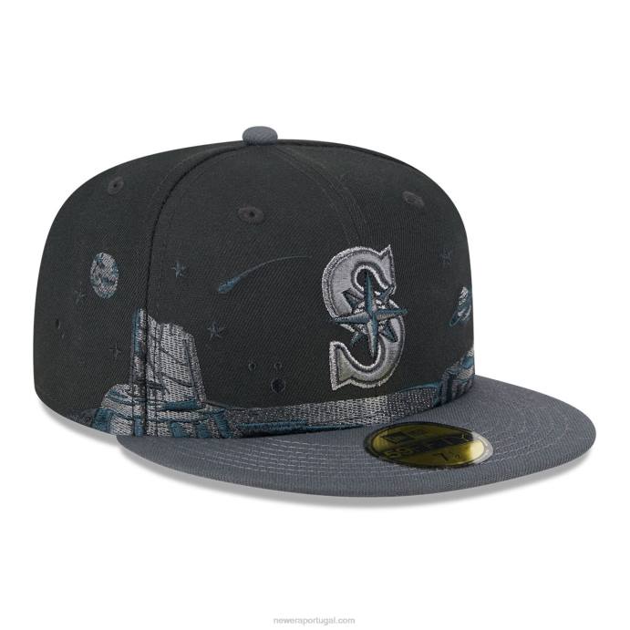 FFTN8 New Era Boné Seattle Mariners Planetary Preto 59Fifty