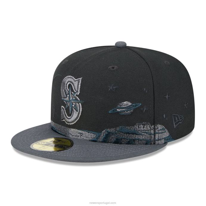 FFTN8 New Era Boné Seattle Mariners Planetary Preto 59Fifty