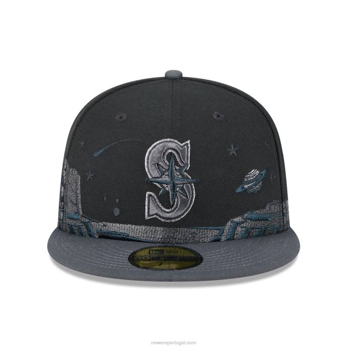 FFTN8 New Era Boné Seattle Mariners Planetary Preto 59Fifty