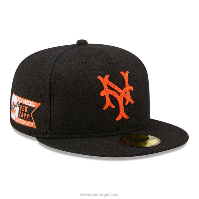 FFTN902 New Era gorro justo de lã preto 59fifty do New York Giants