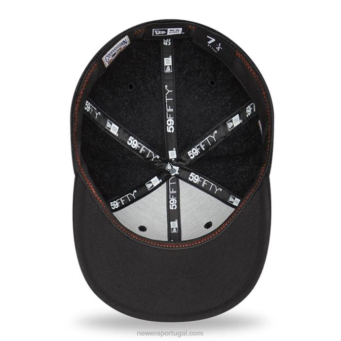 FFTN902 New Era gorro justo de lã preto 59fifty do New York Giants