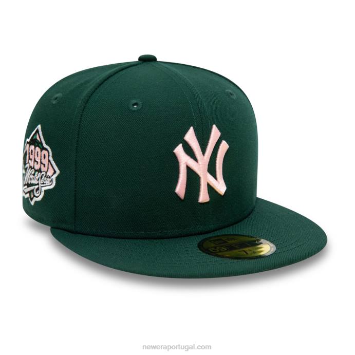 FFTN905 New Era boné verde 59fifty do new york yankees mlb world series
