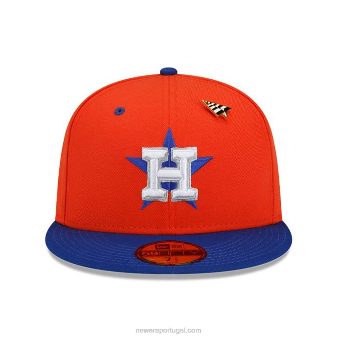 FFTN906 New Era houston astros mlb x paper planes laranja 59fifty boné ajustado