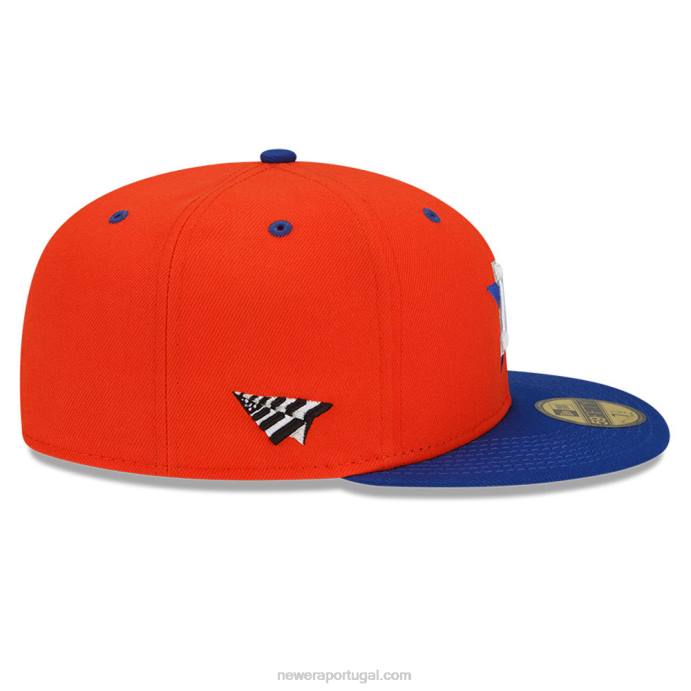 FFTN906 New Era houston astros mlb x paper planes laranja 59fifty boné ajustado