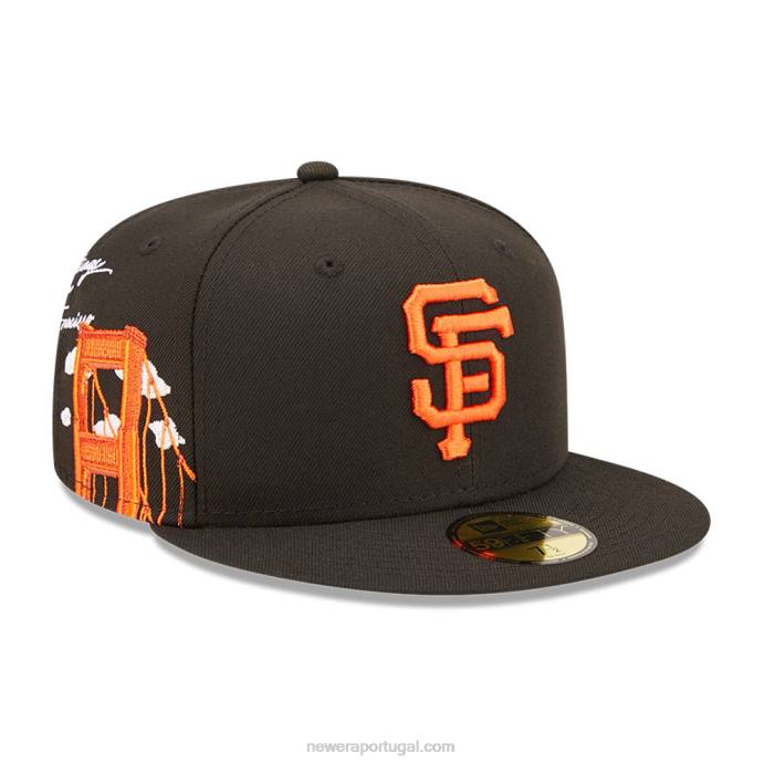 FFTN907 New Era Boné San Francisco Giants MLB Cloud Black 59 Fifty