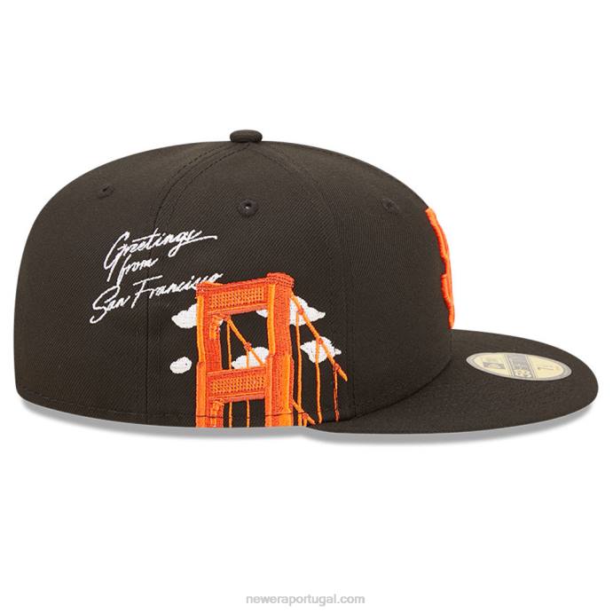 FFTN907 New Era Boné San Francisco Giants MLB Cloud Black 59 Fifty