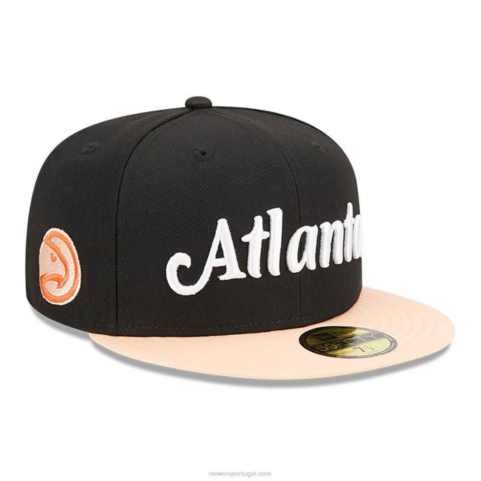 FFTN90 New Era boné ajustado atlanta hawks authentics city edition preto 59fifty