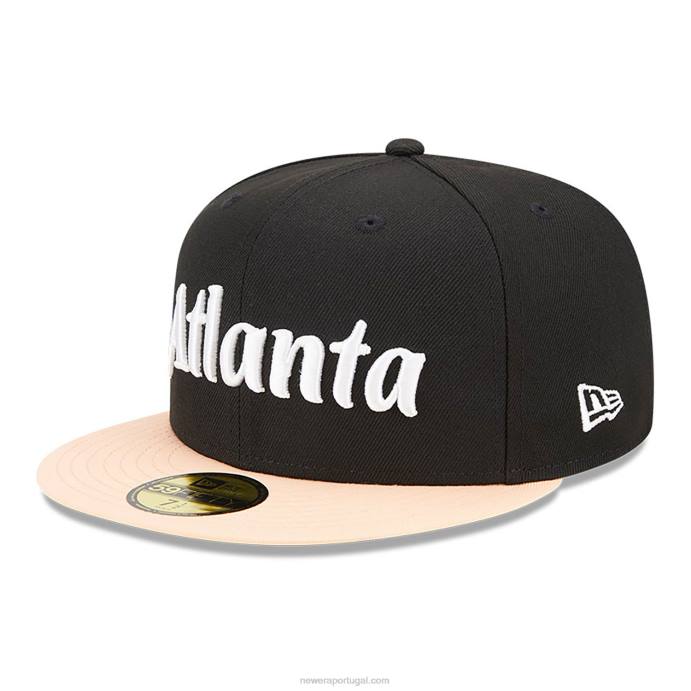 FFTN90 New Era boné ajustado atlanta hawks authentics city edition preto 59fifty