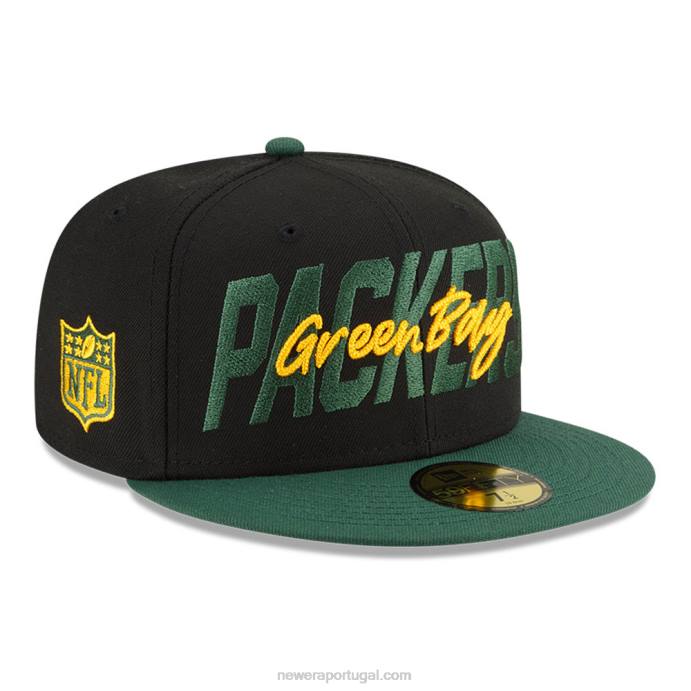 FFTN912 New Era Green Bay Packers nfl draft black 59fifty boné ajustado
