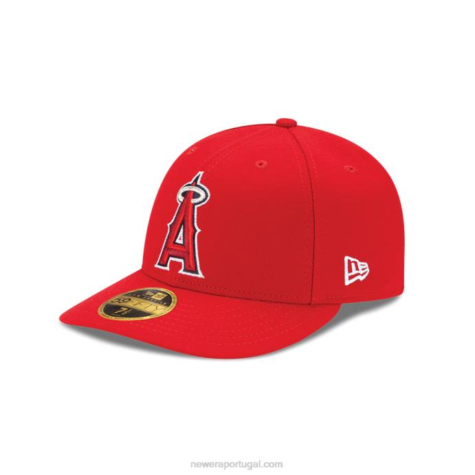 FFTN913 New Era Boné ajustado 59fifty vermelho da coleção Red Low Profile da La Angels