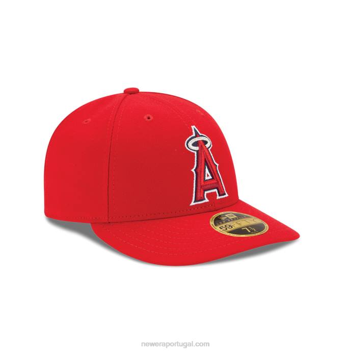 FFTN913 New Era Boné ajustado 59fifty vermelho da coleção Red Low Profile da La Angels