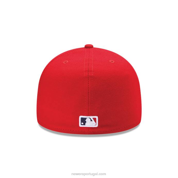FFTN913 New Era Boné ajustado 59fifty vermelho da coleção Red Low Profile da La Angels