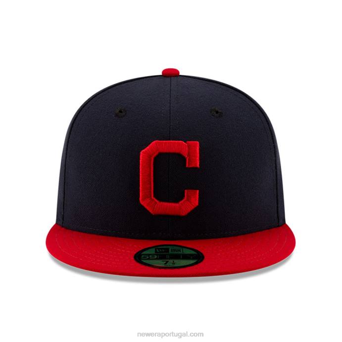 FFTN914 New Era Cleveland Guardians Autêntico em Field Home Navy 59Fifty Cap