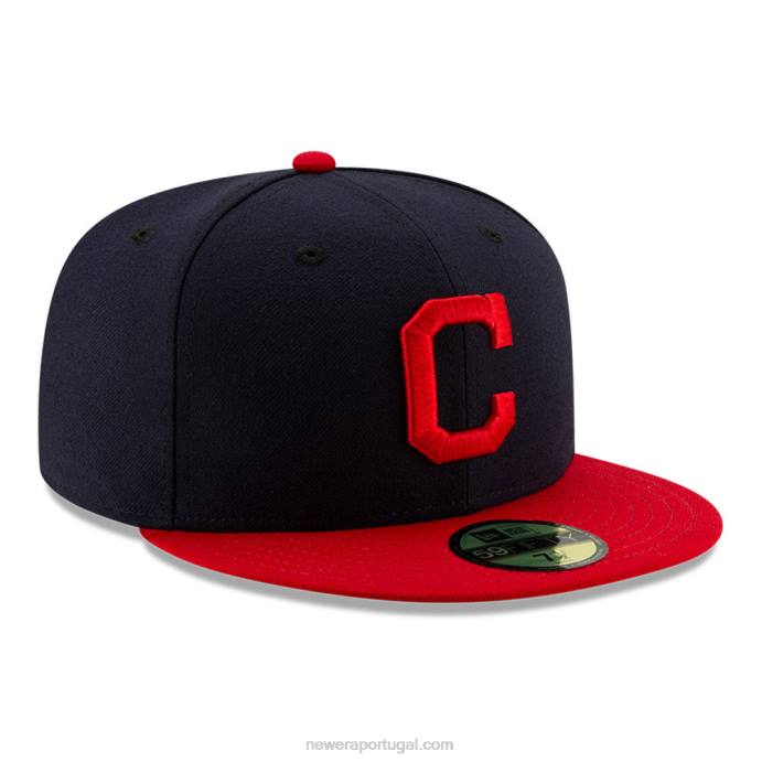 FFTN914 New Era Cleveland Guardians Autêntico em Field Home Navy 59Fifty Cap