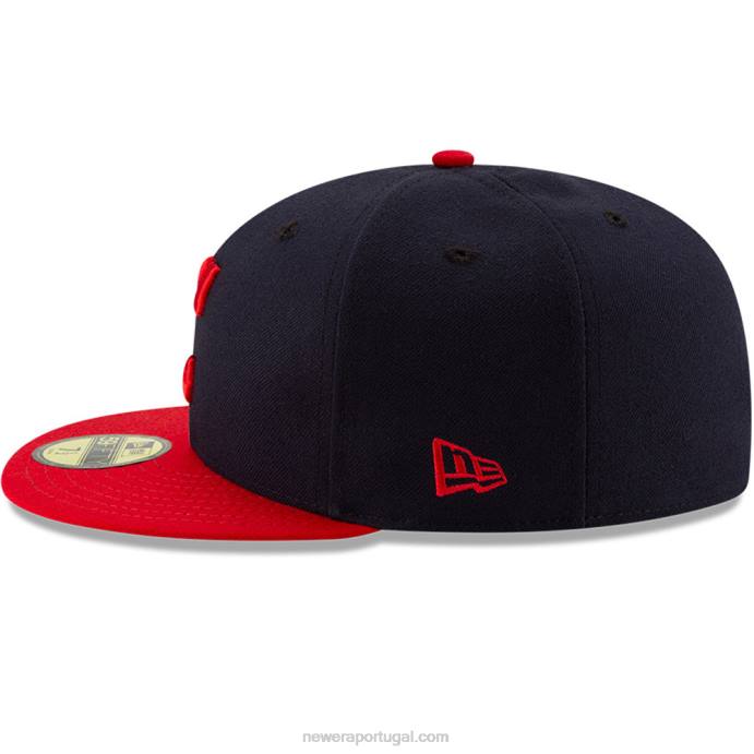 FFTN914 New Era Cleveland Guardians Autêntico em Field Home Navy 59Fifty Cap