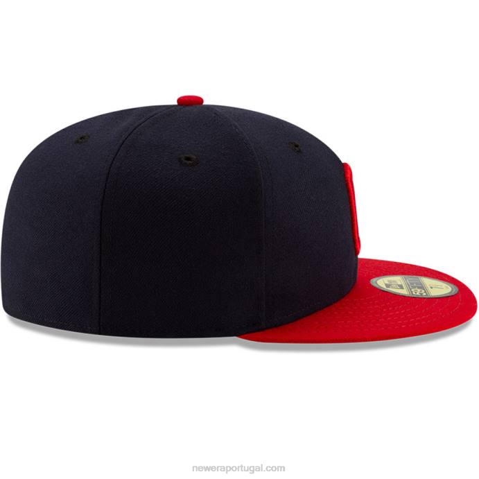 FFTN914 New Era Cleveland Guardians Autêntico em Field Home Navy 59Fifty Cap
