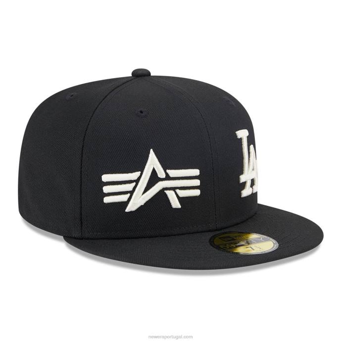 FFTN915 New Era boné la dodgers alpha Industries x mlb preto 59fifty
