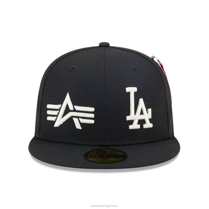 FFTN915 New Era boné la dodgers alpha Industries x mlb preto 59fifty