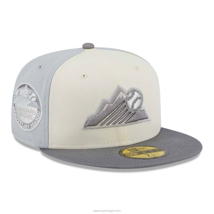 FFTN918 New Era boné de aniversário cinza colorado rockies 59fifty
