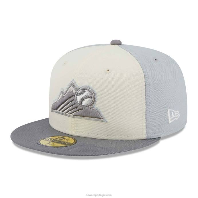 FFTN918 New Era boné de aniversário cinza colorado rockies 59fifty