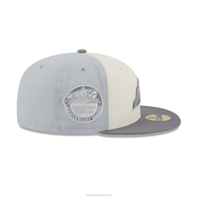 FFTN918 New Era boné de aniversário cinza colorado rockies 59fifty