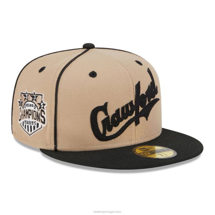 FFTN920 New Era boné pittsburgh crawfords negro league bege 59fifty