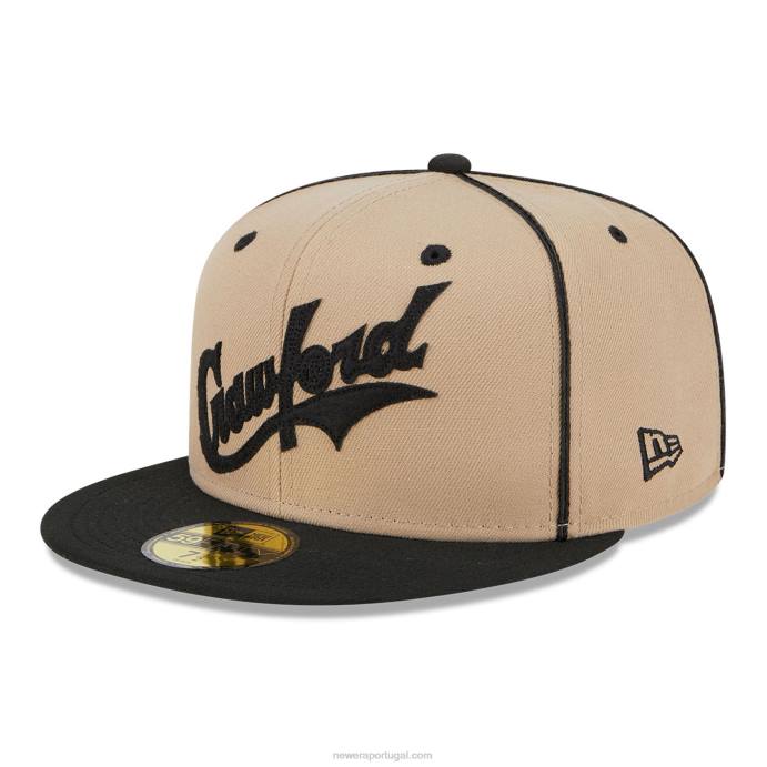 FFTN920 New Era boné pittsburgh crawfords negro league bege 59fifty