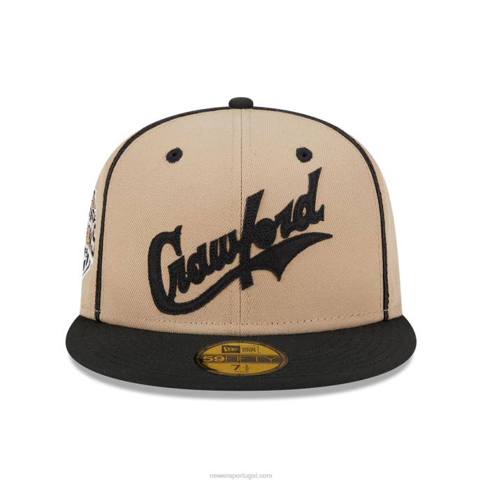 FFTN920 New Era boné pittsburgh crawfords negro league bege 59fifty