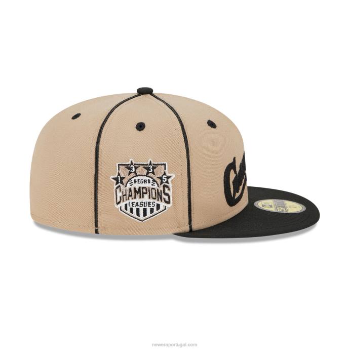 FFTN920 New Era boné pittsburgh crawfords negro league bege 59fifty