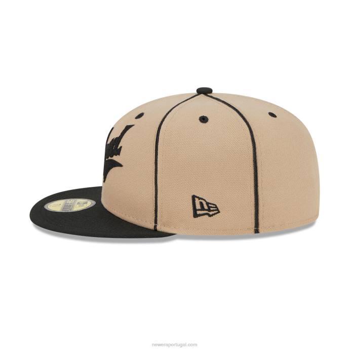 FFTN920 New Era boné pittsburgh crawfords negro league bege 59fifty