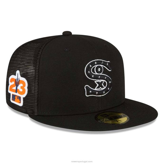 FFTN922 New Era chicago white sox mlb spring training boné preto 59fifty