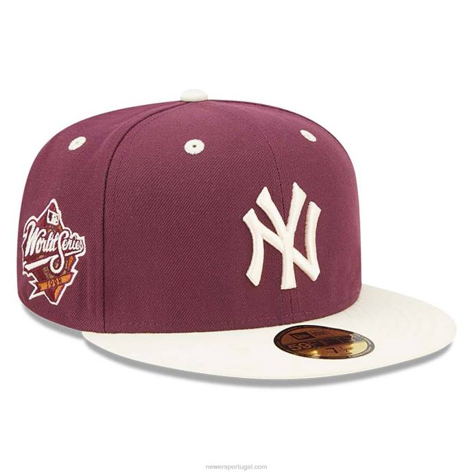 FFTN923 New Era New York Yankees MLB World Series Trail Mix Red Boné 59 Fifty