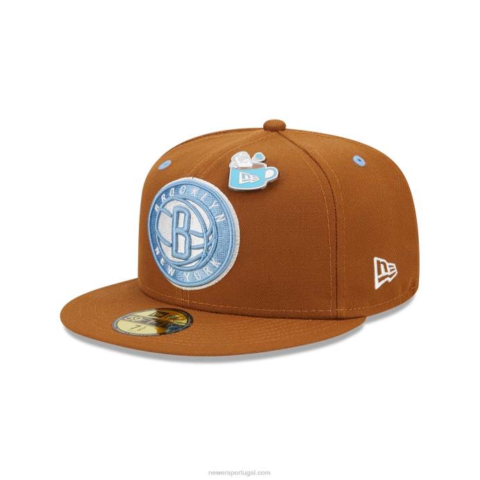 FFTN933 New Era brooklyn nets boné de cacau quente 59fifty