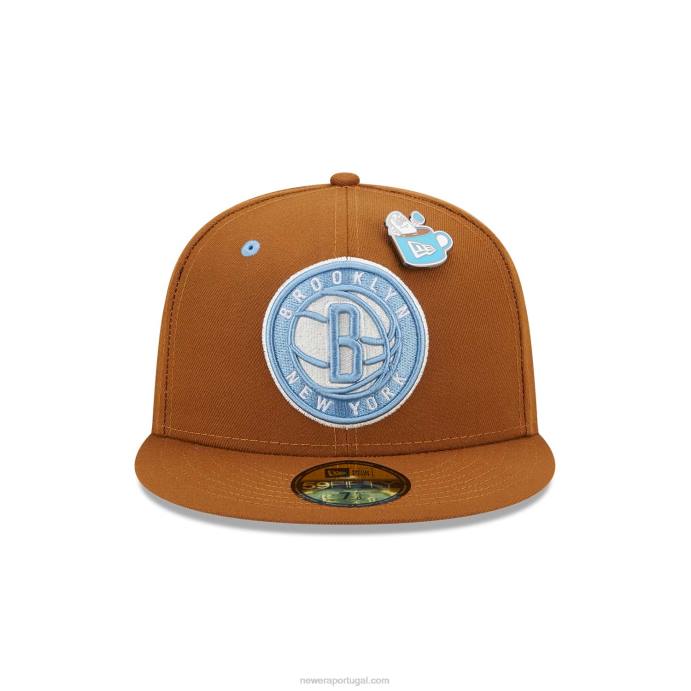 FFTN933 New Era brooklyn nets boné de cacau quente 59fifty