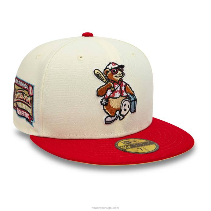 FFTN937 New Era asheville Tourists Milb Cromado Boné Branco 59Fifty