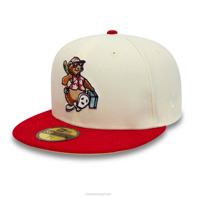 FFTN937 New Era asheville Tourists Milb Cromado Boné Branco 59Fifty