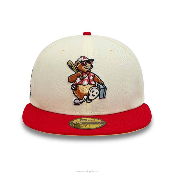 FFTN937 New Era asheville Tourists Milb Cromado Boné Branco 59Fifty