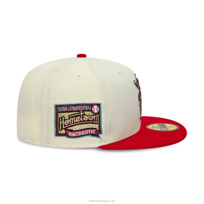 FFTN937 New Era asheville Tourists Milb Cromado Boné Branco 59Fifty