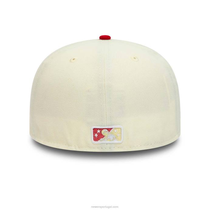 FFTN937 New Era asheville Tourists Milb Cromado Boné Branco 59Fifty
