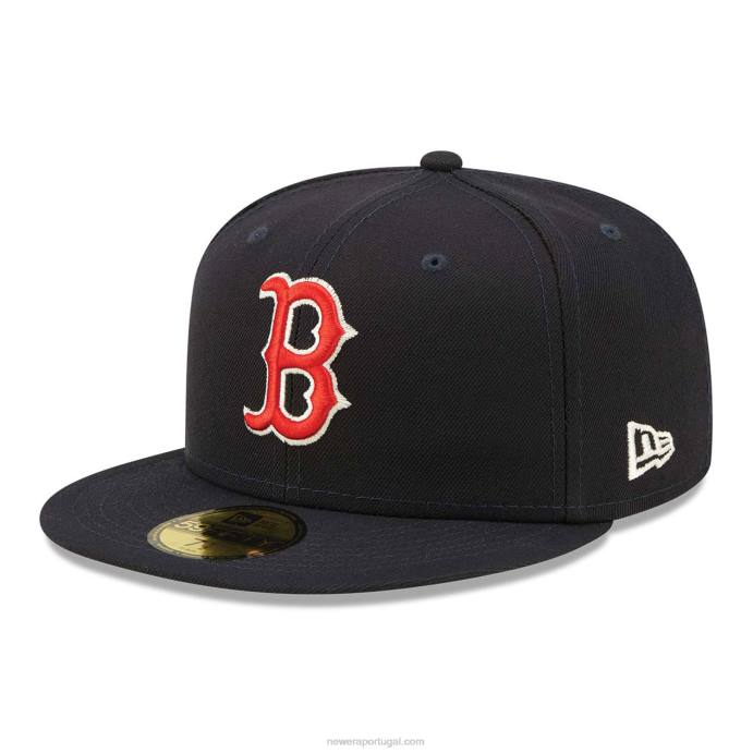 FFTN938 New Era Boné Boston Red Sox Citrus Pop Navy 59Fifty