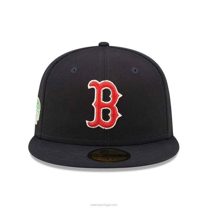 FFTN938 New Era Boné Boston Red Sox Citrus Pop Navy 59Fifty