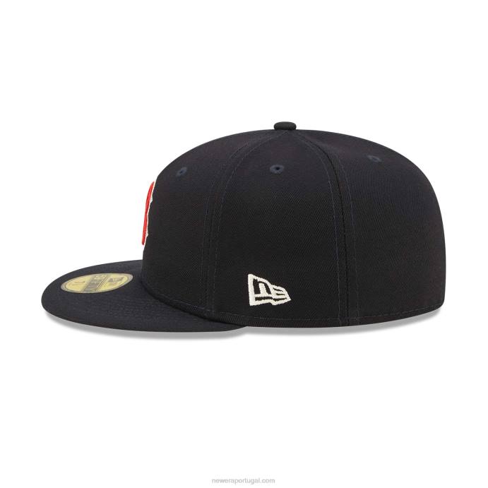 FFTN938 New Era Boné Boston Red Sox Citrus Pop Navy 59Fifty
