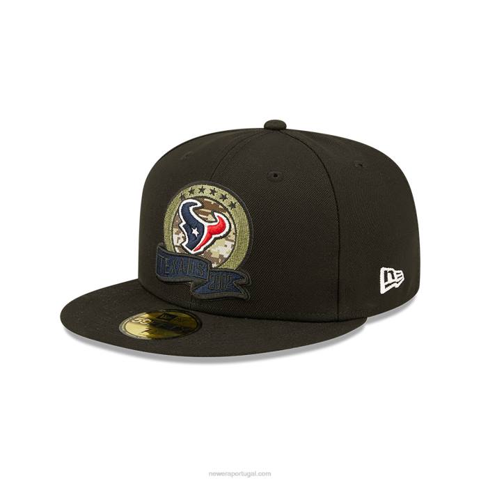 FFTN940 New Era houston texans nfl salute to service boné preto 59fifty
