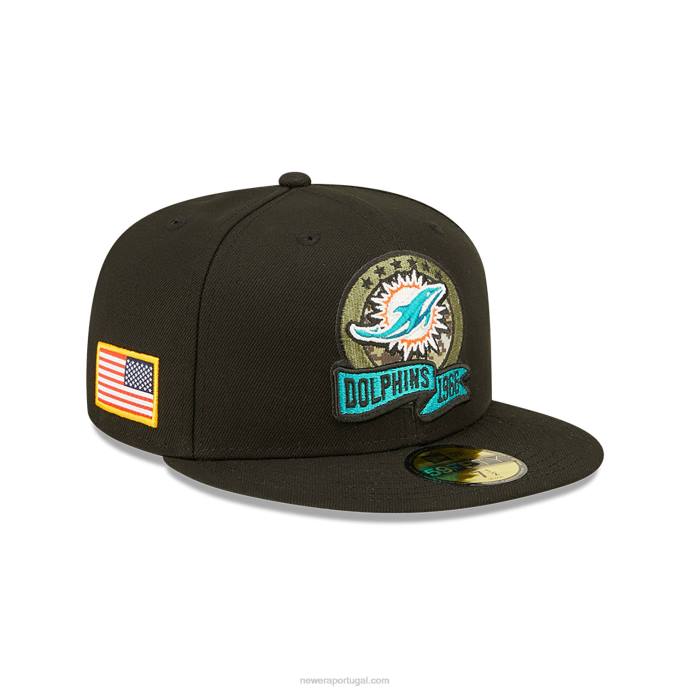 FFTN941 New Era miami dolphins nfl salute to service boné preto 59fifty 59fifty