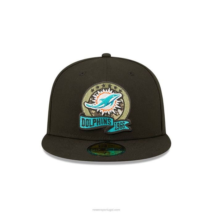 FFTN941 New Era miami dolphins nfl salute to service boné preto 59fifty 59fifty