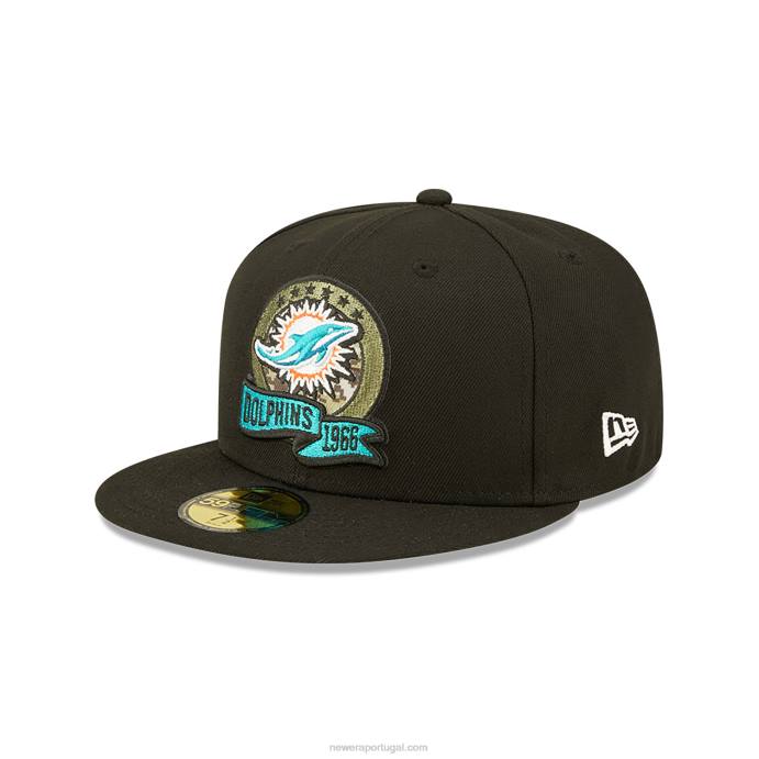FFTN941 New Era miami dolphins nfl salute to service boné preto 59fifty 59fifty