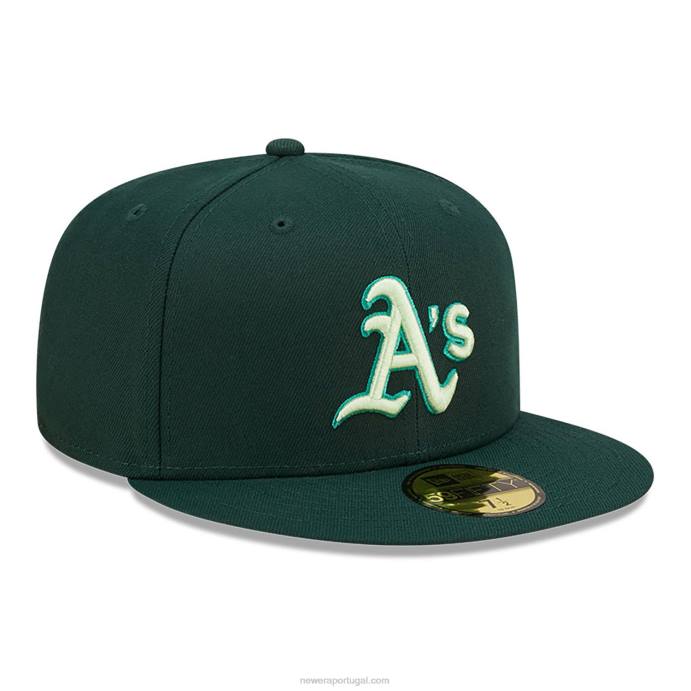 FFTN943 New Era boné Oakland Athletics monocamo verde 59fifty